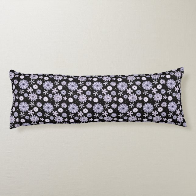 Folk floral blue II pattern Body Cushion (Back)