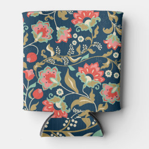 Folk Floral Colourful: Hand Drawn Seamless Can Cooler