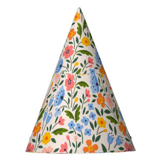 Folk Floral: Colourful Small Patterns Party Hat