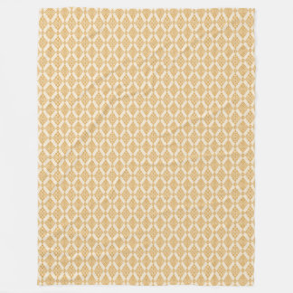 Folk Floral Fleece Blanket – Golden Tile Pattern