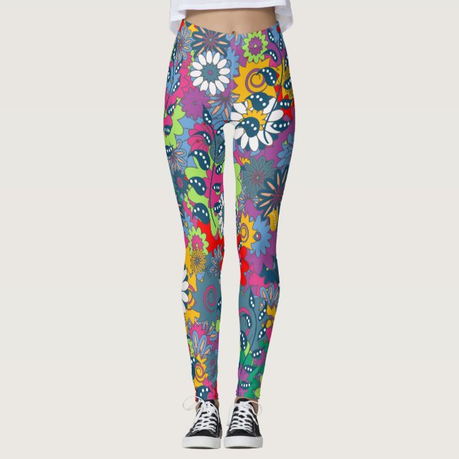 Folk Floral Leggings (Front)