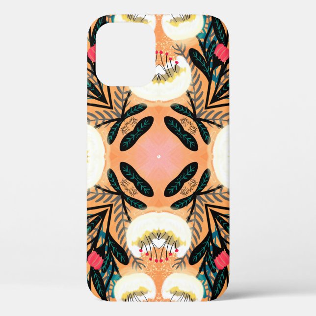 Folk floral symmetric seamless pattern hand painte Case-Mate iPhone case (Back)