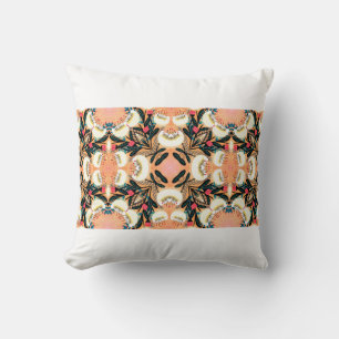 Folk floral symmetric seamless pattern hand painte cushion