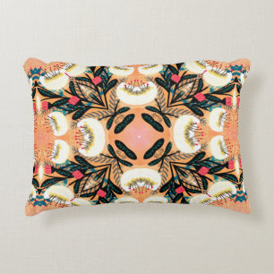 Folk floral symmetric seamless pattern hand painte decorative cushion