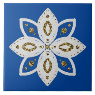 folk flower 1 lite blue 1 and white ceramic tile