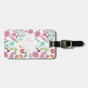 Folk Flowers Mother of Bride Gift- Customisable Luggage Tag