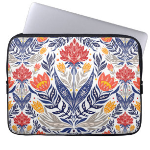 Folk flowers pattern laptop sleeve