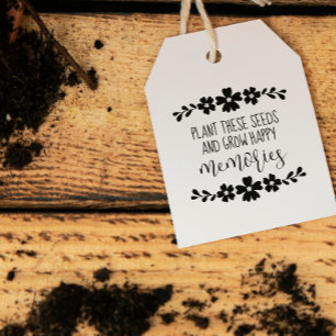 Folk Flowers Plant Seeds Grow Happy Memories Rubber Stamp