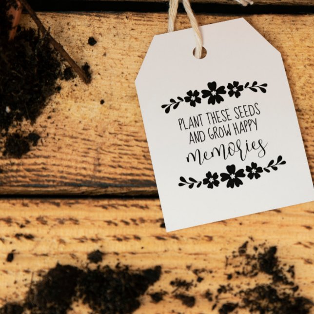 Folk Flowers Plant Seeds Grow Happy Memories Rubber Stamp (Creator Uploaded)