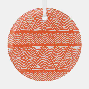 Folk forms, ethnic geometric seamless. glass tree decoration
