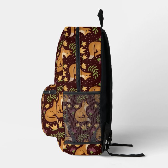 Folk Foxes Printed Backpack (Right)