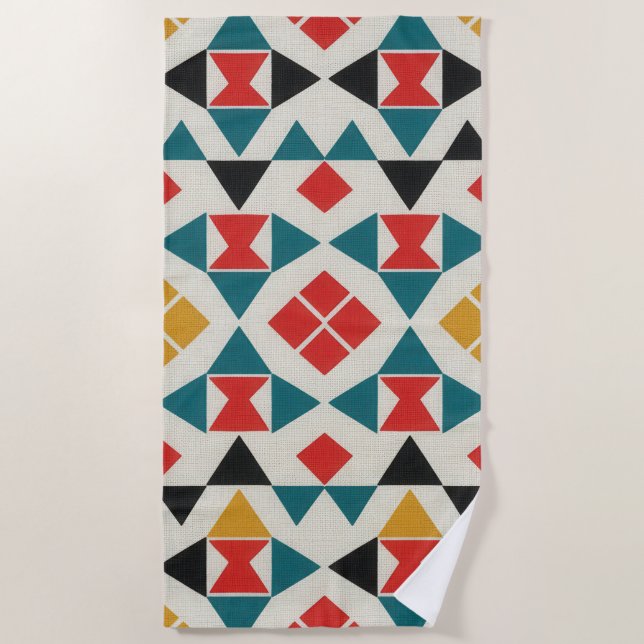 Folk Geometry Beach Towel (Front)