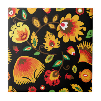 Folk Harvest Folklore Ceramic Tile