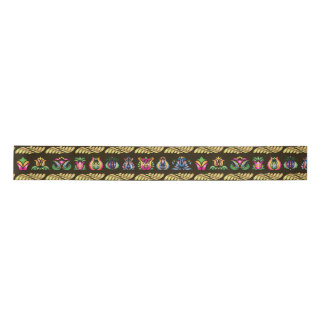 Folk Hungarian Pattern Satin Ribbon