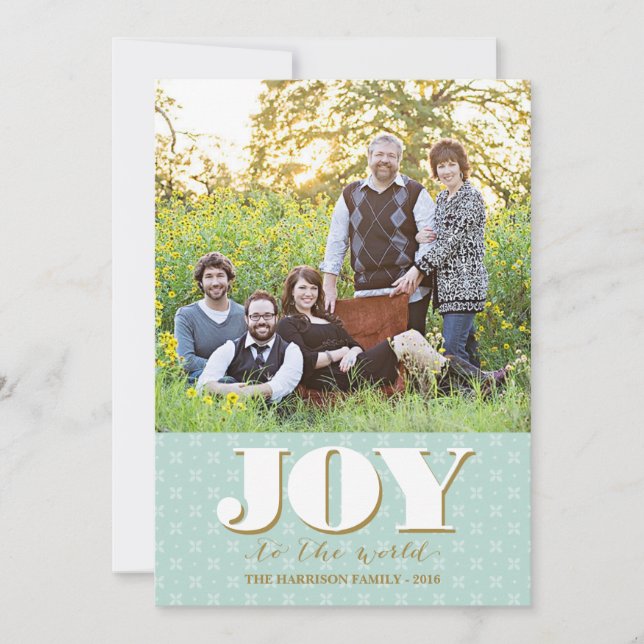Folk Joy Christmas Card Holiday Photo Card (Front)