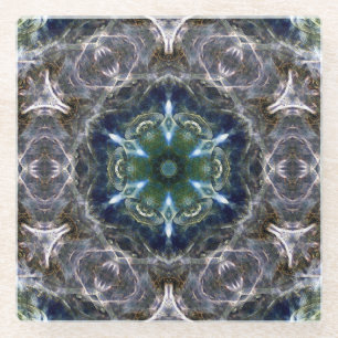 Folk Mandala Glass Coaster
