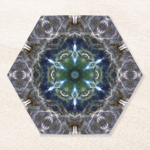 Folk Mandala Square Paper Coaster