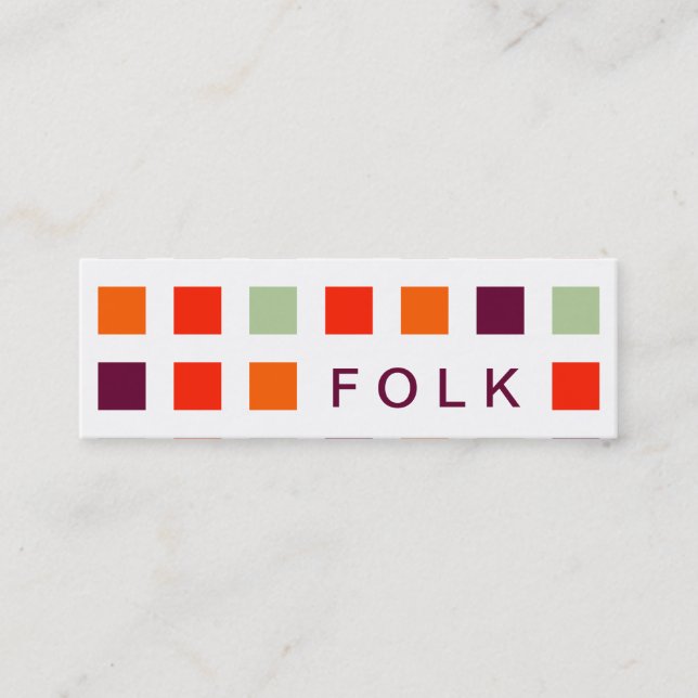 FOLK (mod squares) Mini Business Card (Front)
