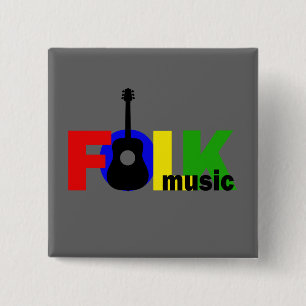 Folk Music 15 Cm Square Badge