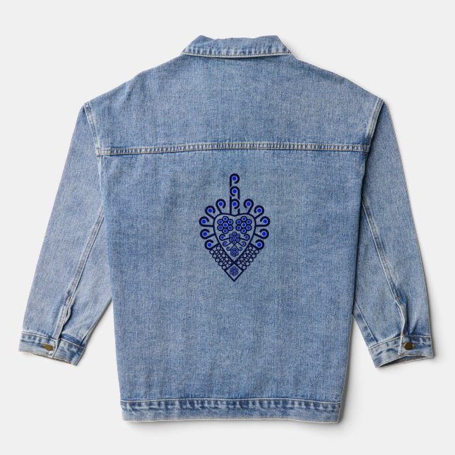 Folk pattern of Polish highlanders - Parzenica Denim Jacket (Back)