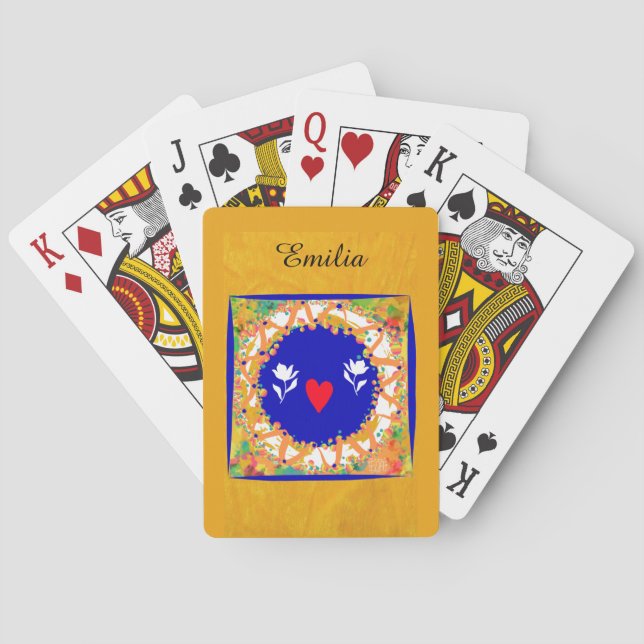 Folk Personalised Name Playing Poker Cards (Back)