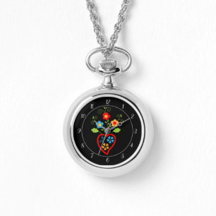 Folk portuguese blooming heart watch
