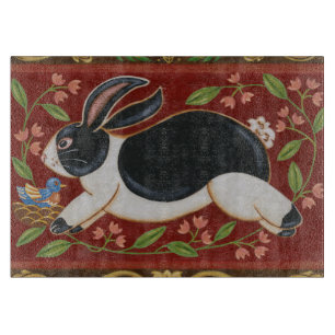 Folk Rabbit Cutting Board