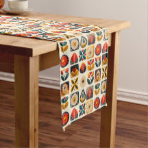 Folk Retro Floral Mosaic Pattern