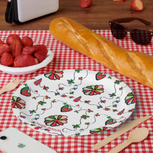Folk Retro Quaint and Happy Art  Paper Plate