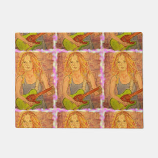 folk rock girl art doormat