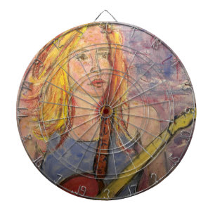 folk rock girl reflections dartboard