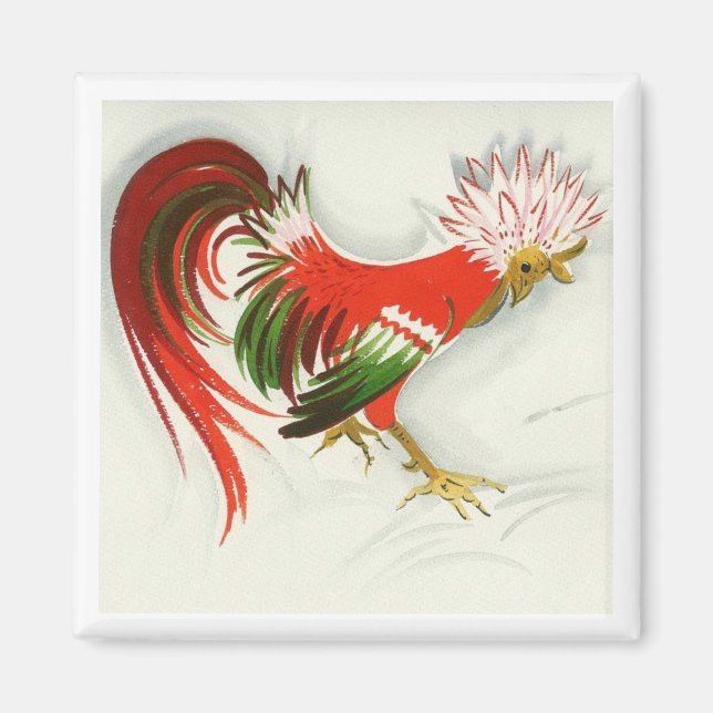 Folk Rooster #5 Magnet (Front)