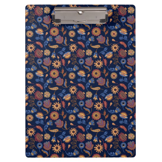 Folk Rustic Floral Clipboard (Front)