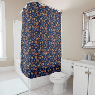 Folk Rustic Floral Shower Curtain