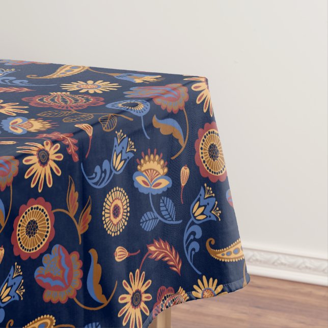 Folk Rustic Floral Tablecloth (In Situ)