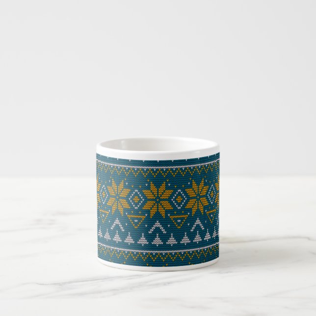 Folk traditional tribal abstract ornamental patter espresso cup (Front)