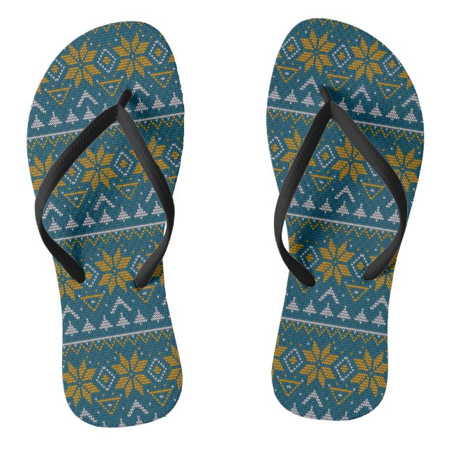 Folk traditional tribal abstract ornamental patter thongs (Footbed)