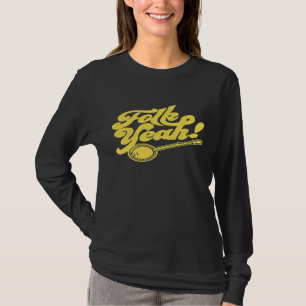 Folk Yeah Banjo Typography Vintage Music Festival T-Shirt