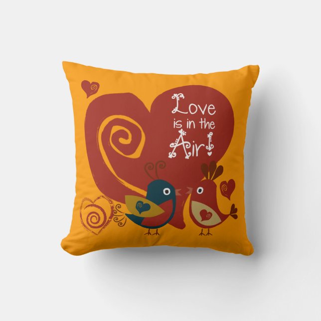 Folkart Birds Love is in the Air Pillow (Front)
