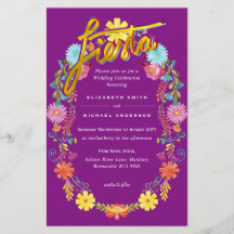 Folkart Flower Fiesta Wedding Invitation Boda