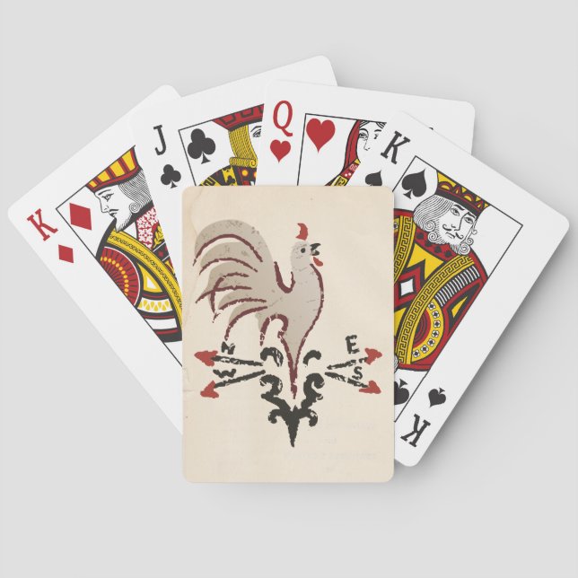 Folkart Rooster Playing Cards (Back)