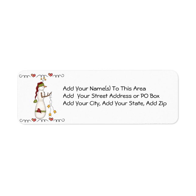 Folkart Snowman Return Address Labels (Front)