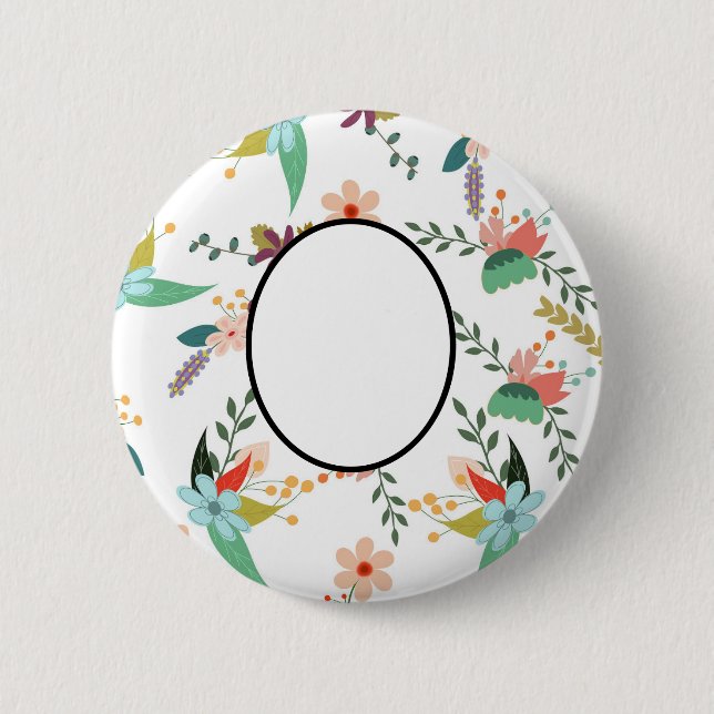 Folklore Florals | Personalised Gifts Decor 6 Cm Round Badge (Front)
