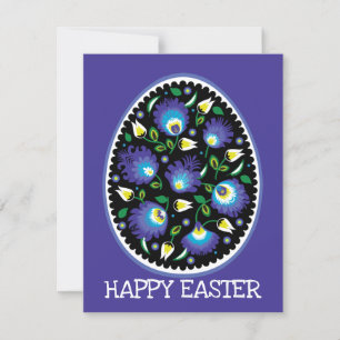 🐤🐰 Folklore Happy Easter Flat Card