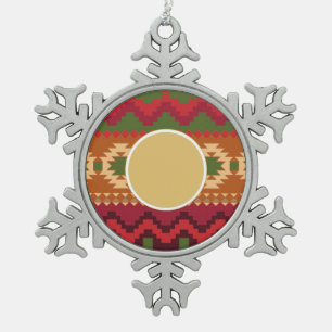 Folklore Nordic Pattern   Personalised Gifts Decor Snowflake Pewter Christmas Ornament