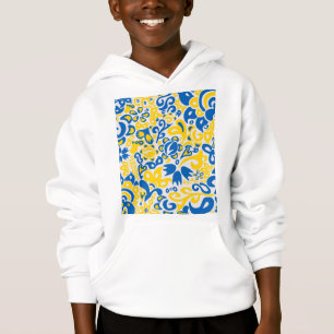 Folklore pattern with Ukrainian flag colors