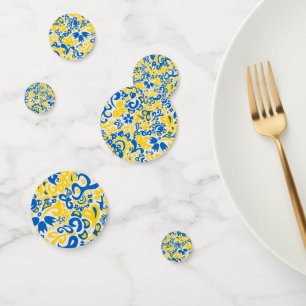 Folklore pattern with Ukrainian flag colors Confetti