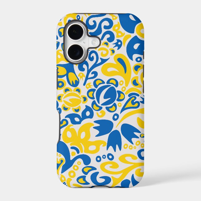 Folklore pattern with Ukrainian flag colours   (Back)