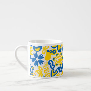 Folklore pattern with Ukrainian flag colours  Espresso Cup