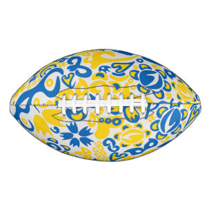 Folklore pattern with Ukrainian flag colours Football